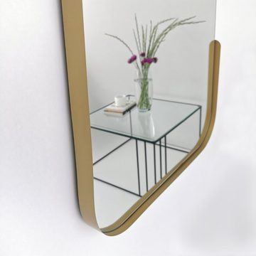 Gozos Spiegel Gozos Gold Mood Spiegel, Wandspiegel mit Goldfarbener Metallrahmen (130 x 60 cm), gerahmter ganzkörperspiegel mit motivrahmen