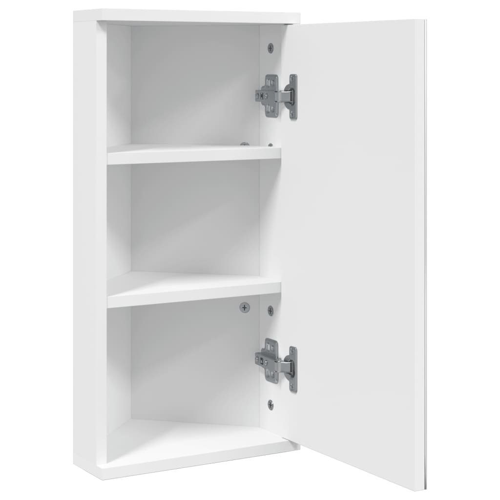 vidaXL Badezimmerspiegelschrank Eck-Spiegelschrank Weiß 30x24x60 cm (1-St) – Bild 4 von 5