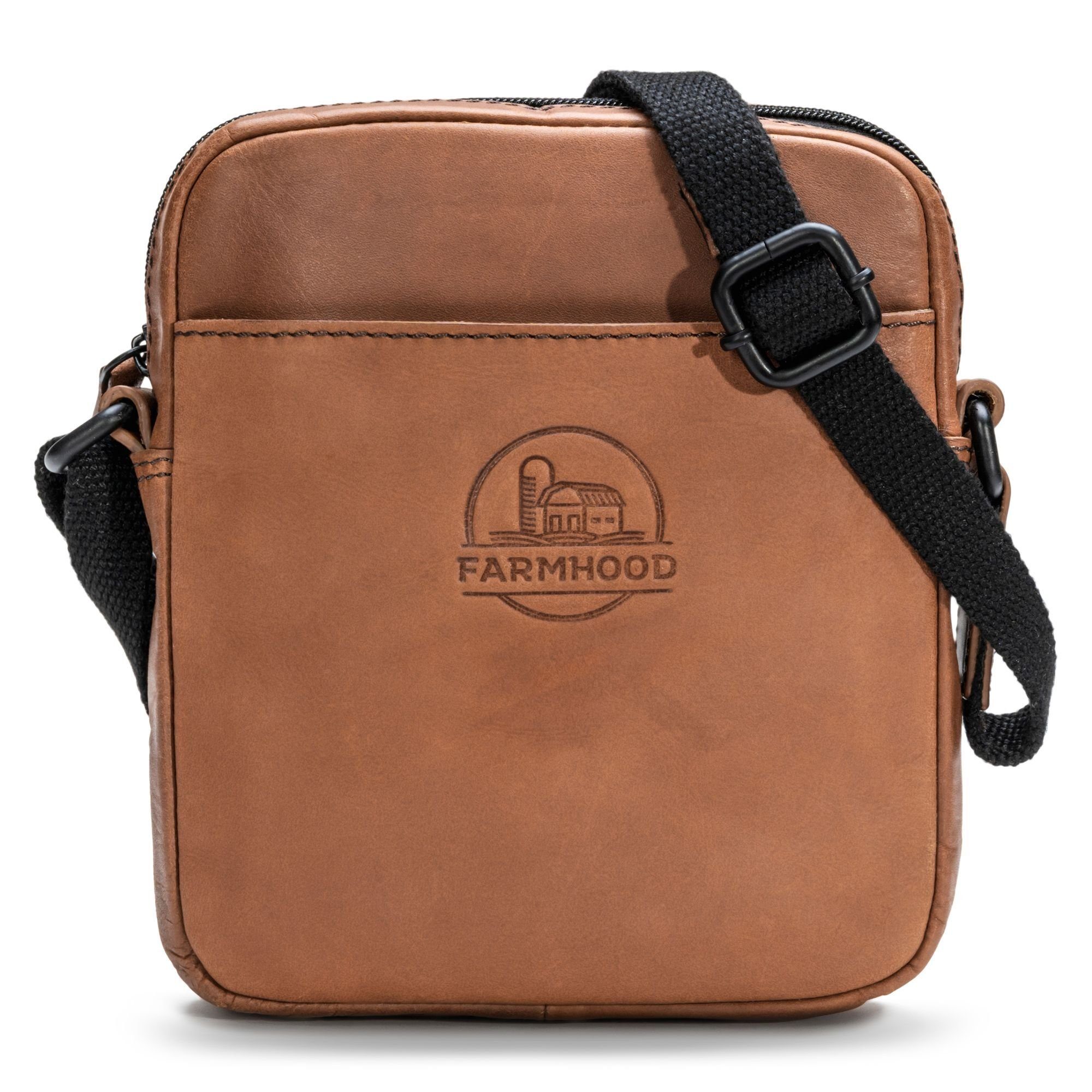 Farmhood Umhängetasche Nashville, Leder mid brown