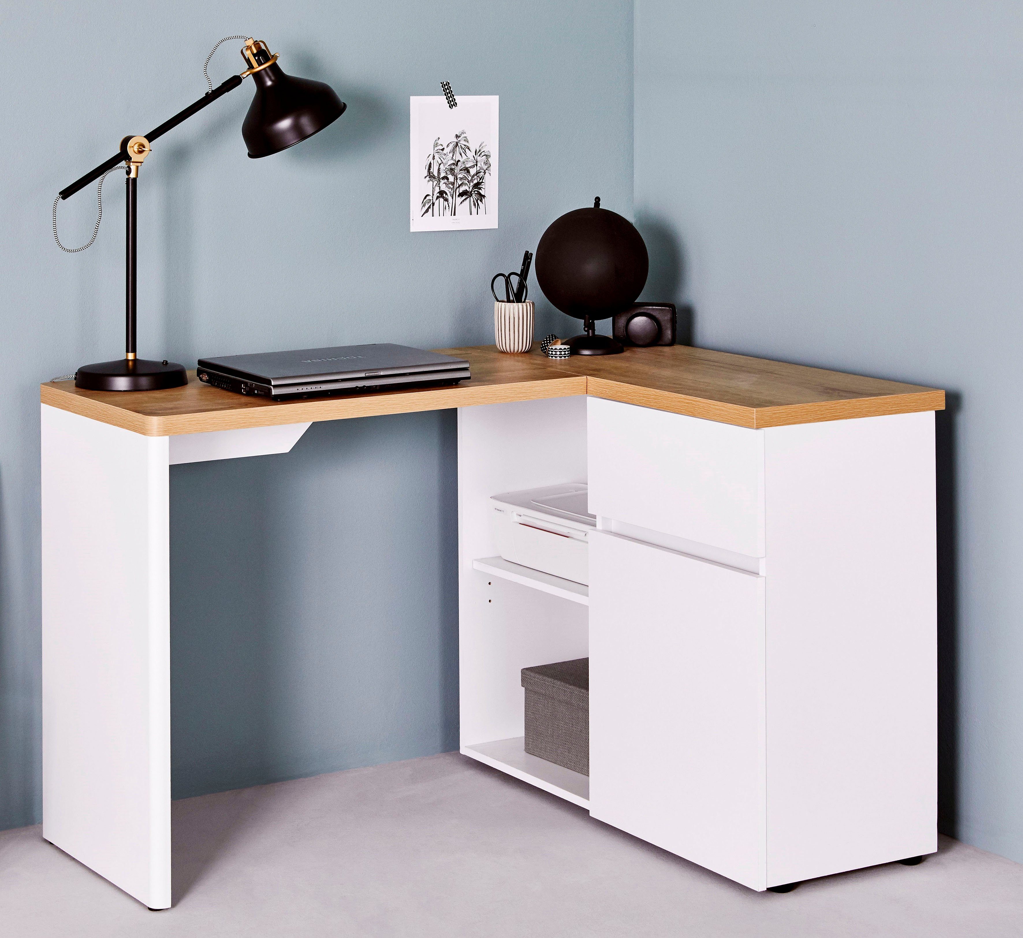 Jahnke Eckschreibtisch CU-LIBRE 125 E, wechselseitig montierbar günstig online kaufen