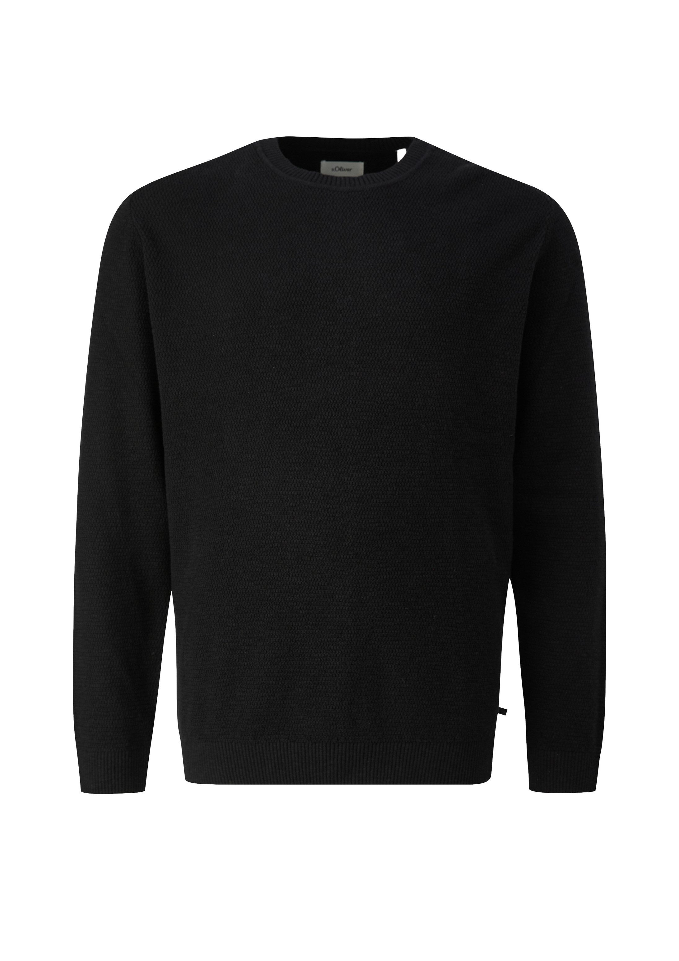 s.Oliver Longpullover Strickpullover Struktur-Pullover aus 100% Baumwolle
