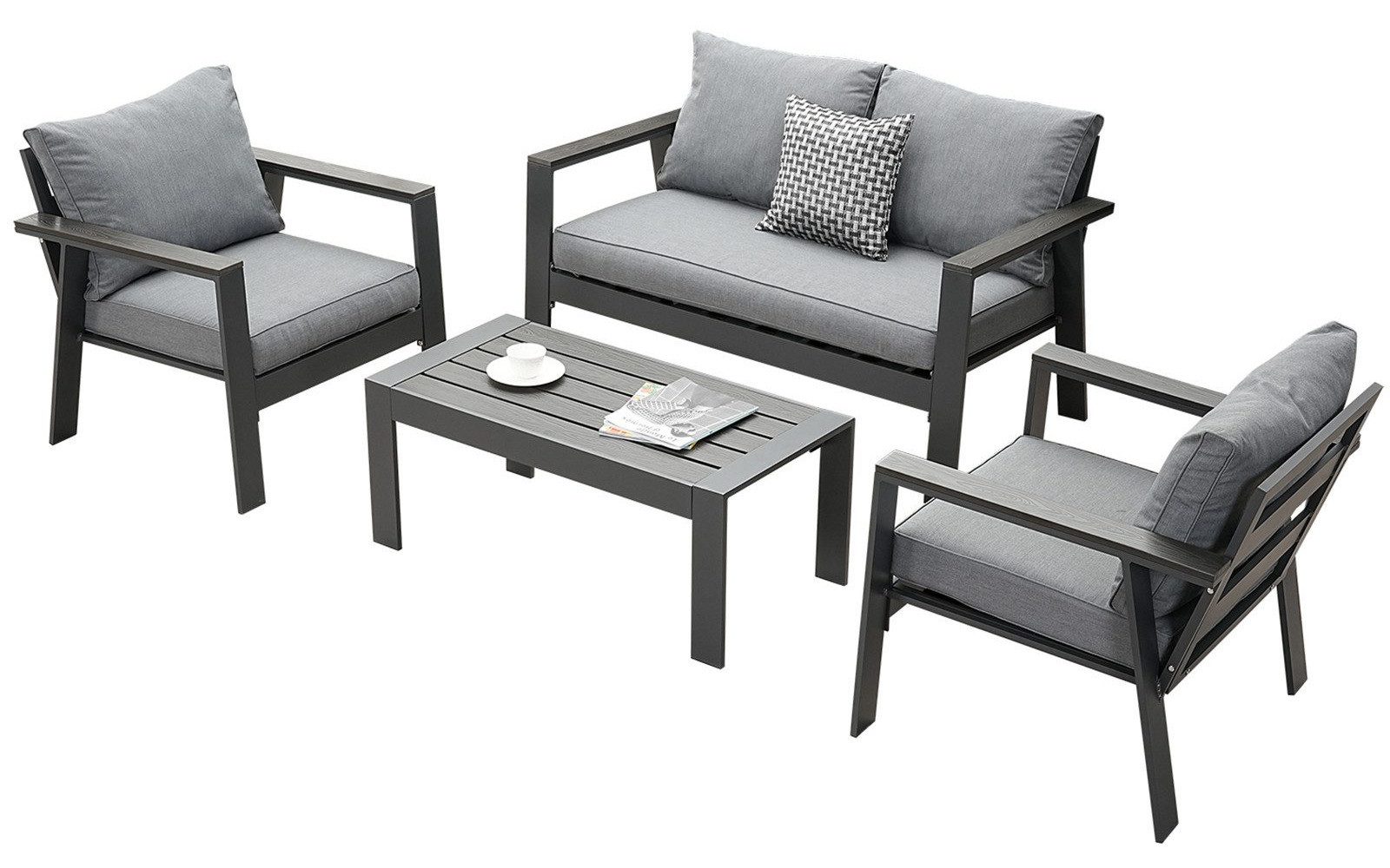 MeXo Gartenlounge-Set Gartenmöbel Set Aluminium Loungeset günstig online kaufen