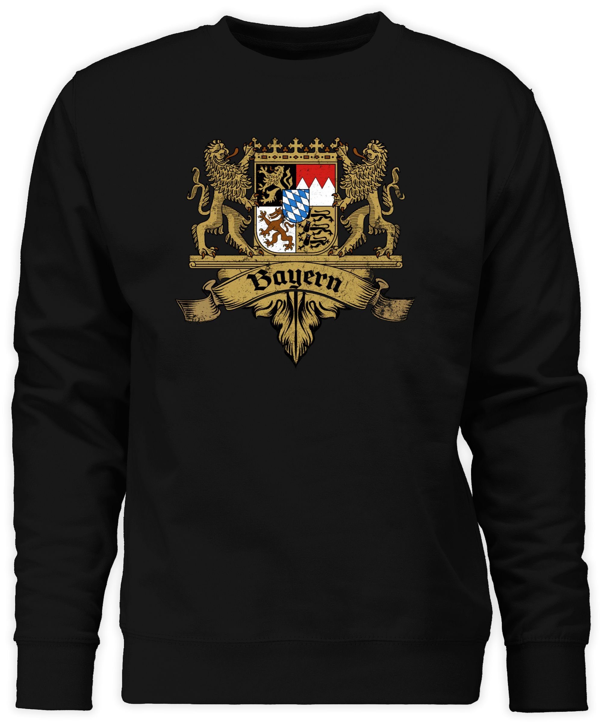 Mode Wappen Bayern Bayern Schwarz 1 Herren Sweatshirt (1-tlg) für Freistaat Bayernland Oktoberfest Shirtracer