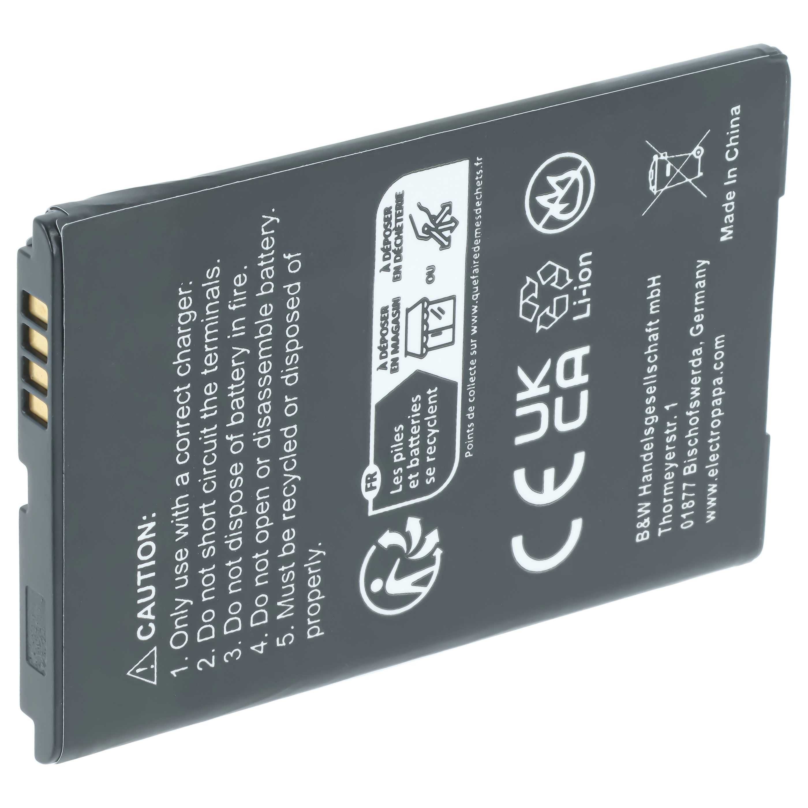 vhbw Akku Ersatz für BlackBerry BAT-14392-001, M-S1, ACC14392-001 für Smartphone-Akku Akku Li-Ion 1500 mAh (3,7 V, 1 St), Leistungsfähiger Austausch-Akku für Telefon, Smartphone