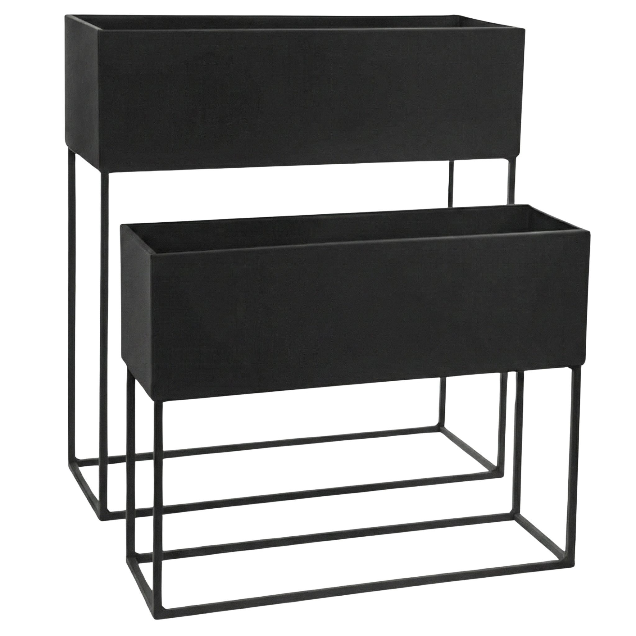 EDAXO Blumenständer Längliche Blumenständer Loft aus Metall TINO, 2er-Set (2er-Set, Set aus 2 Stück)