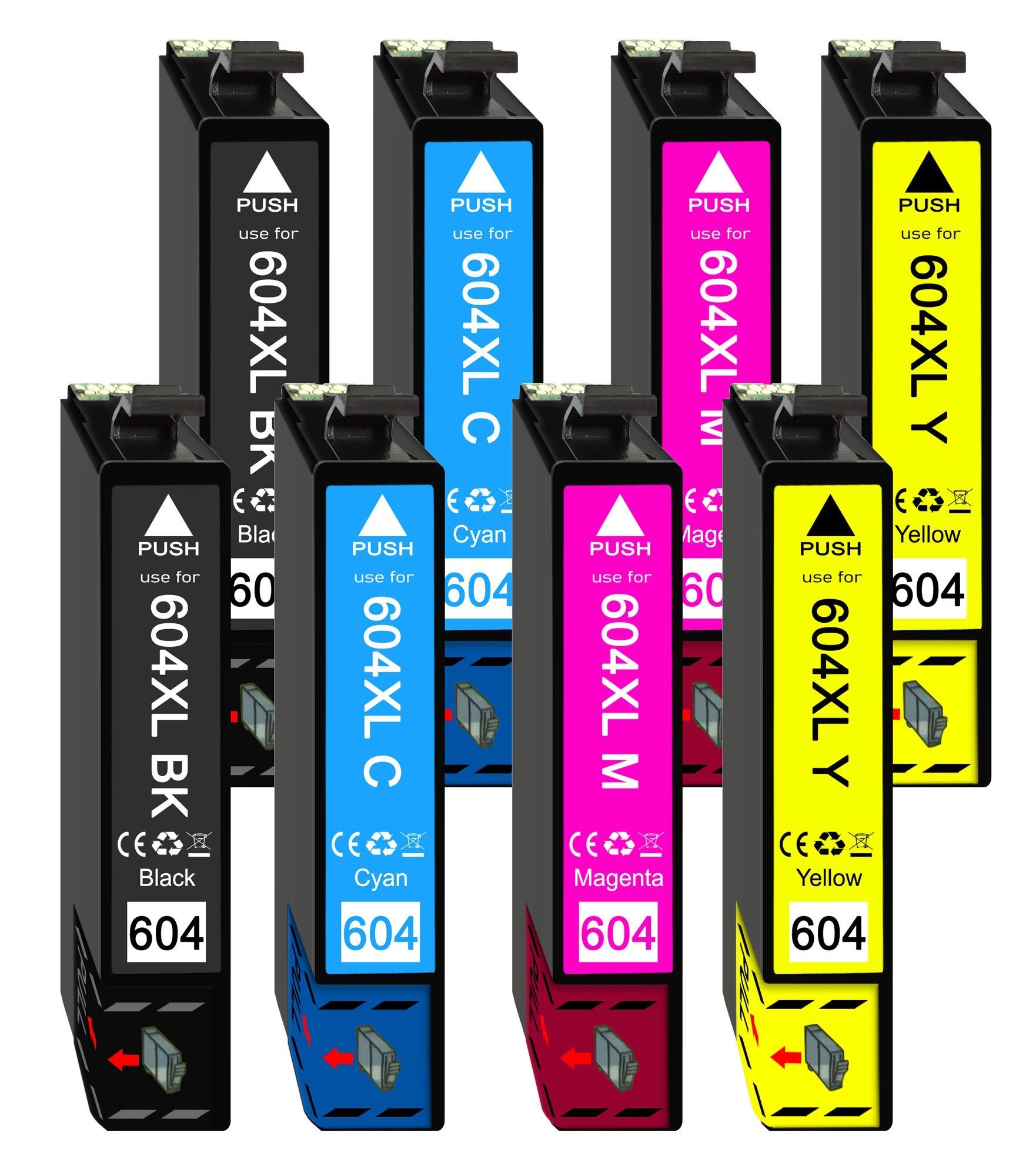 Druckerparadies 8er Multipack für Epson 604XL Tintenpatronen Set Tintenpatrone (8-tlg., für XP3200 XP2205 XP3205 XP4200 XP4205 WF2910 WF2930 WF2935 WF2950)