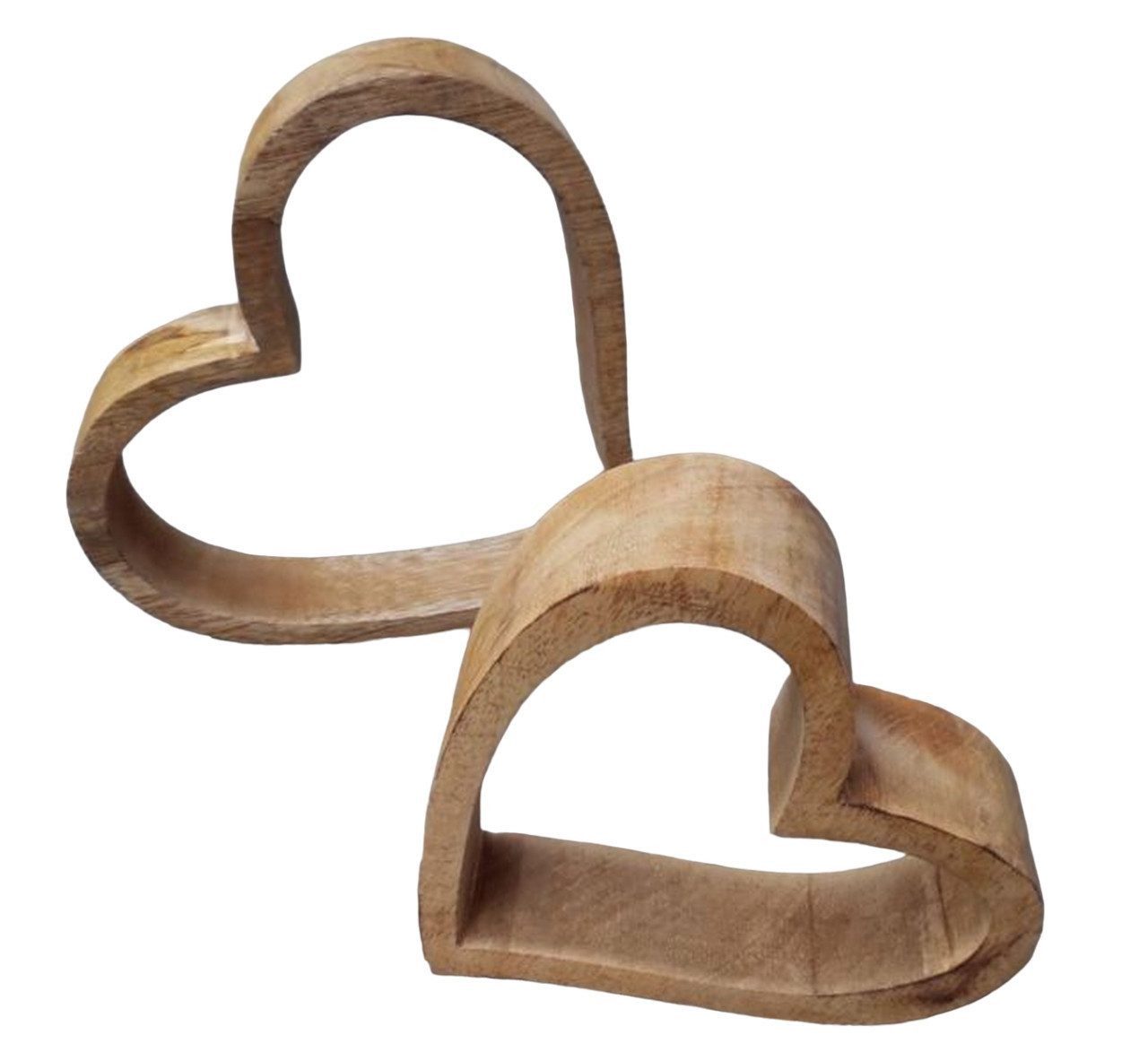 Deko-Impression Dekofigur Schöne Deko-Objekte Herzen Herzaufsteller Mango-Holz, fein geschliffen (2 St)