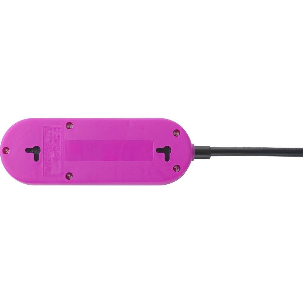 cemon 2-fach-Steckdosenleiste USB-A, USB-Ladeausgang Steckdosenleiste, rosa 3x mit mit
