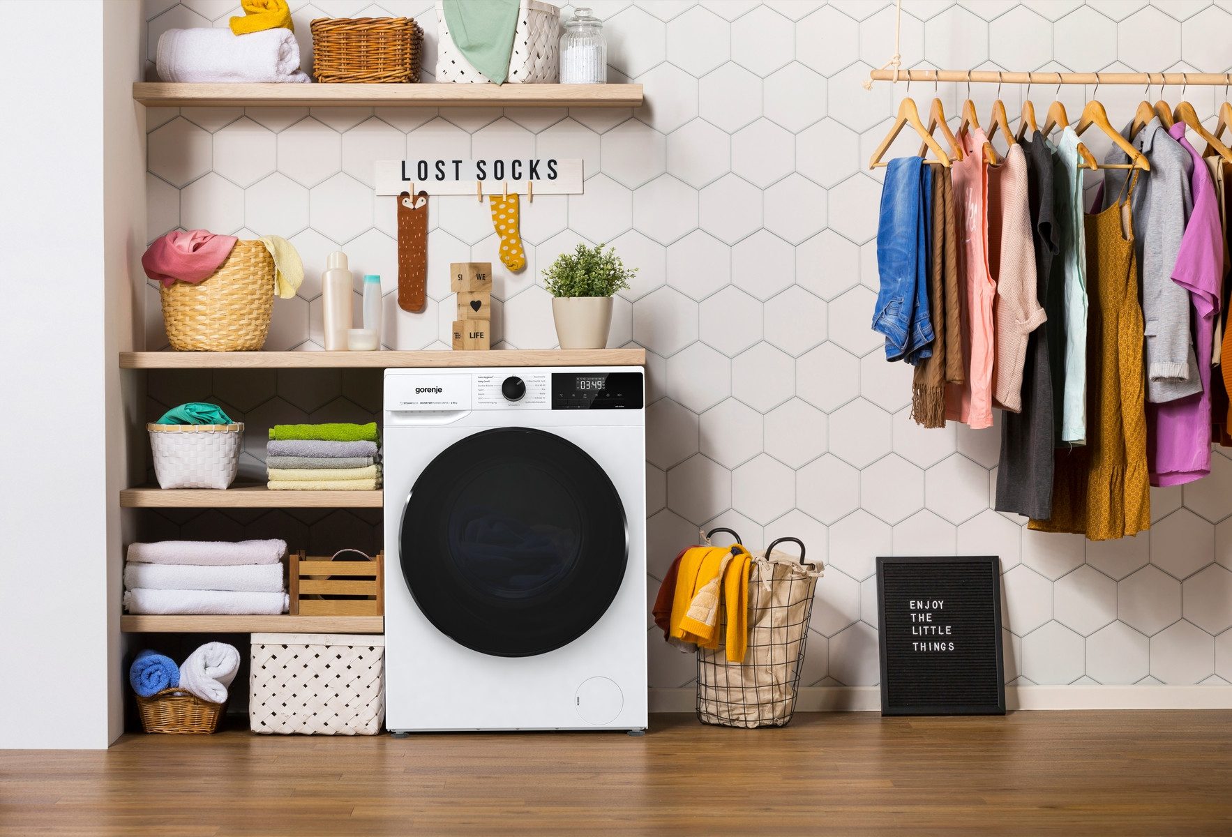 GORENJE Waschmaschine WNHAI 84 APS/DE, 8 kg, 1400 U/min, AquaStop, Dampf-Funktion, Kindersicherung – Bild 4 von 5