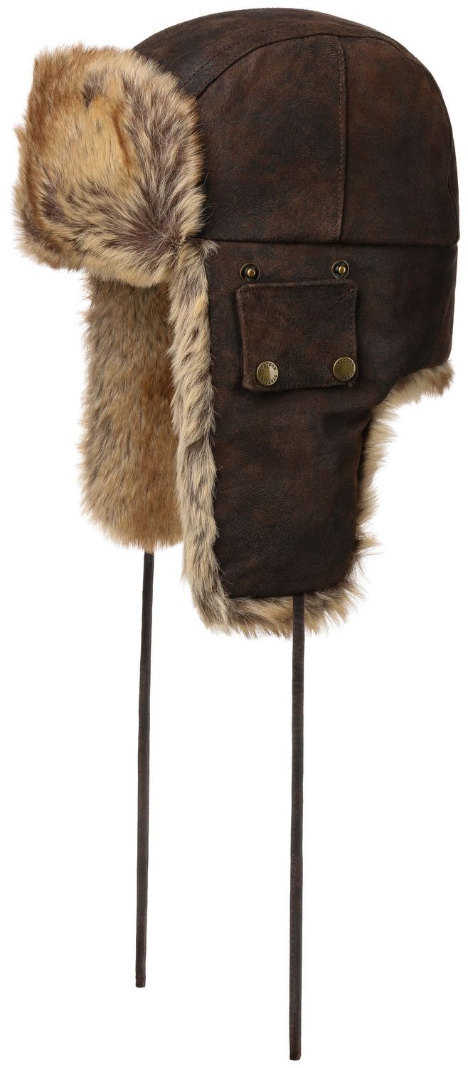 Stetson Schiebermütze Stetson Fliegermütze Ohrenklappen 100% Leder