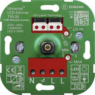 Ehmann Drehdimmer Ehmann 5500x0000 Universal-Dimmer Geeignet für Leuchtmittel: LED-Lampe