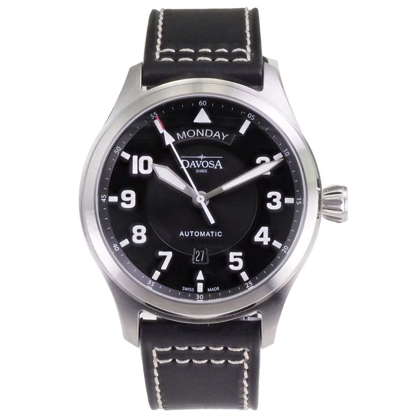 Davosa Automatikuhr Herren Uhr 161.585.55 Newton Pilot 44 mm Ø