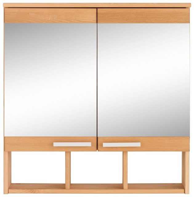 Home affaire Spiegelschrank “Josie” Breite 60 cm, aus Massivholz, verstellbarer Einlegeboden, Metallgriffe