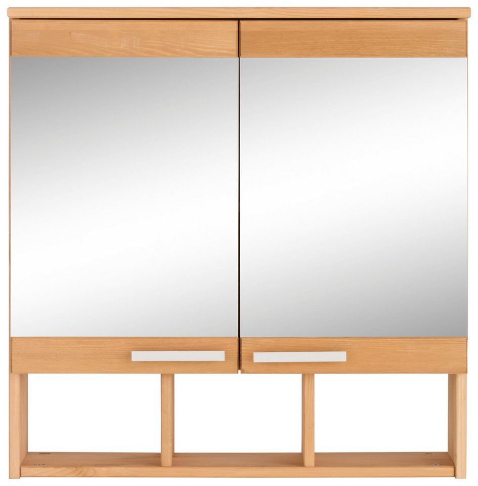 Home affaire Spiegelschrank Josie Breite 60 cm, aus Massivholz,  verstellbarer Einlegeboden, Metallgriffe