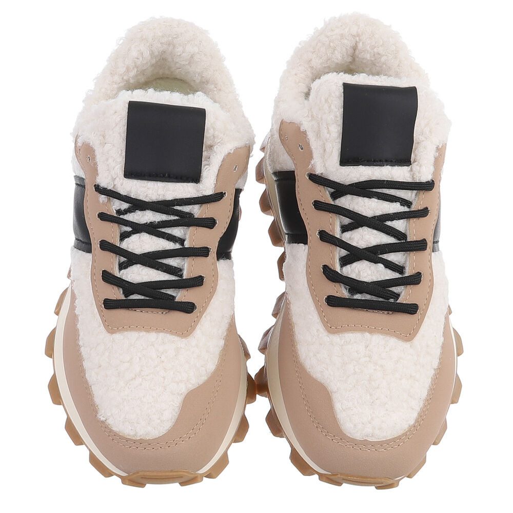 Ital-Design Damen Sneakers mit hohem Komfort für Freizeitaktivitäten Snowboots (90704249) Flach Sneakers Low in Hellbraun