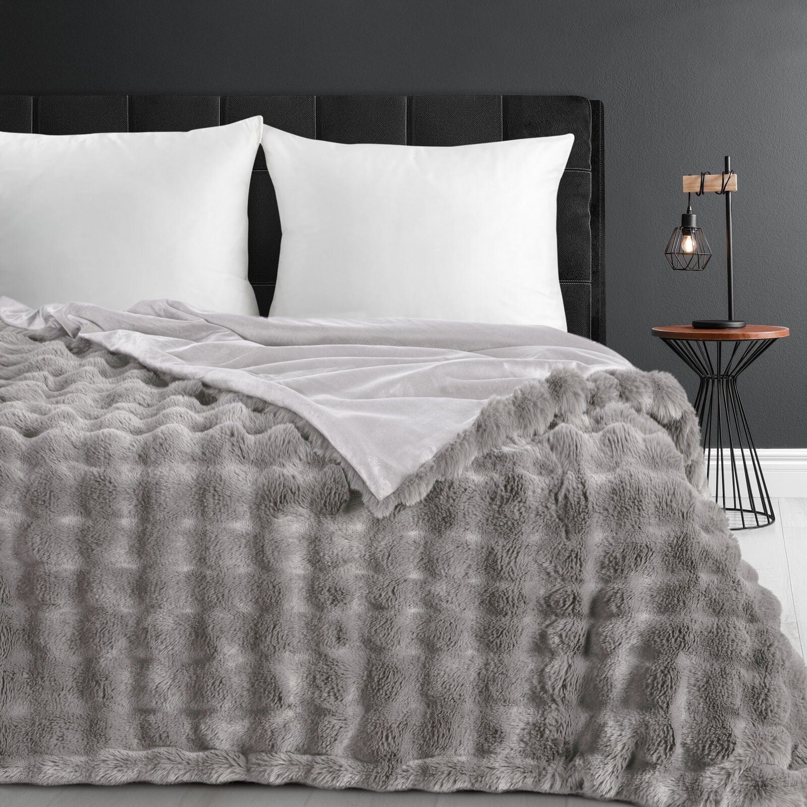 Eurofirany Bettüberwurf Weiche Tagesdecke mit Fellstruktur, 3D-Muster, 200x günstig online kaufen