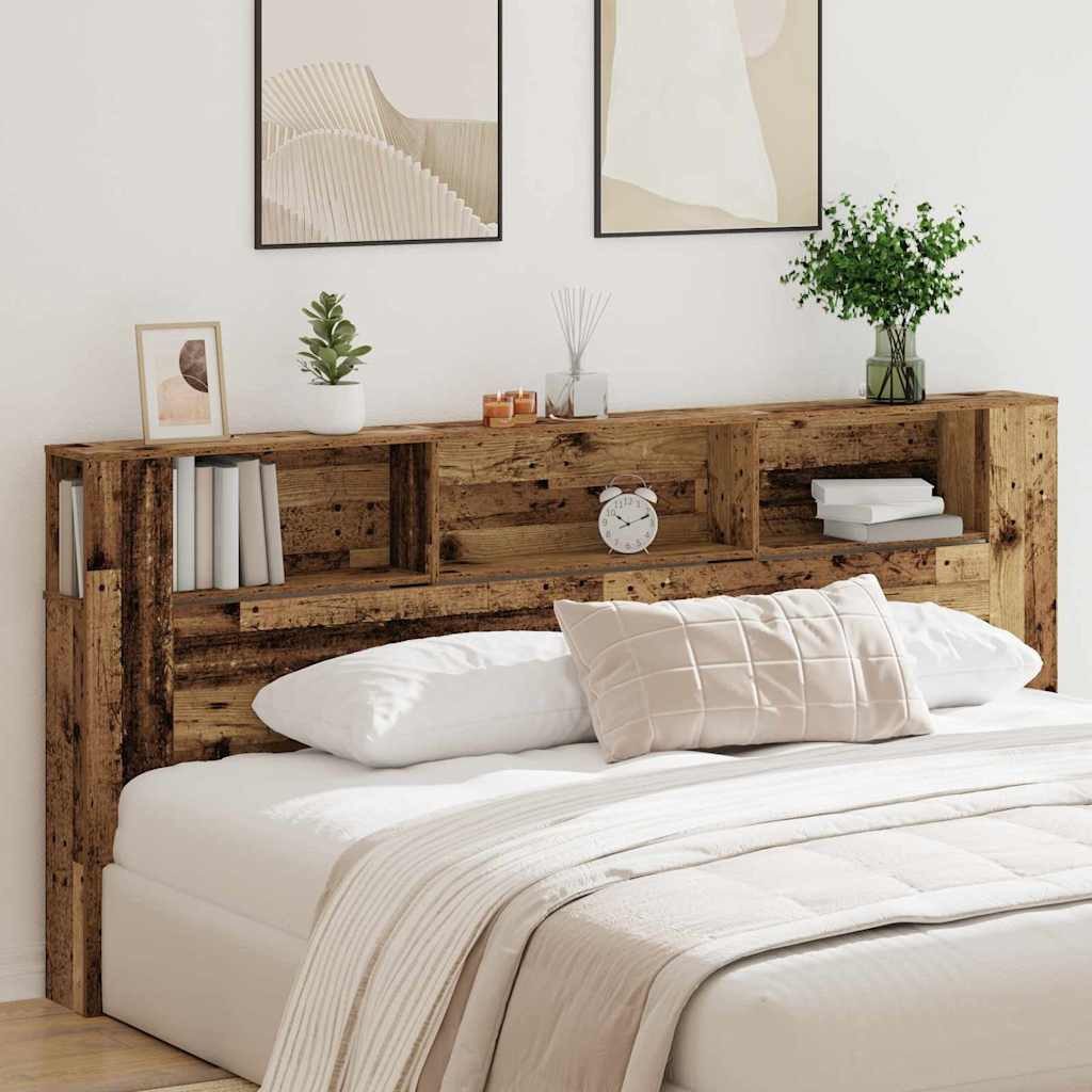 vidaXL Bett Kopfteil Schrank Altholz Holzwerkstoff (1-tlg)