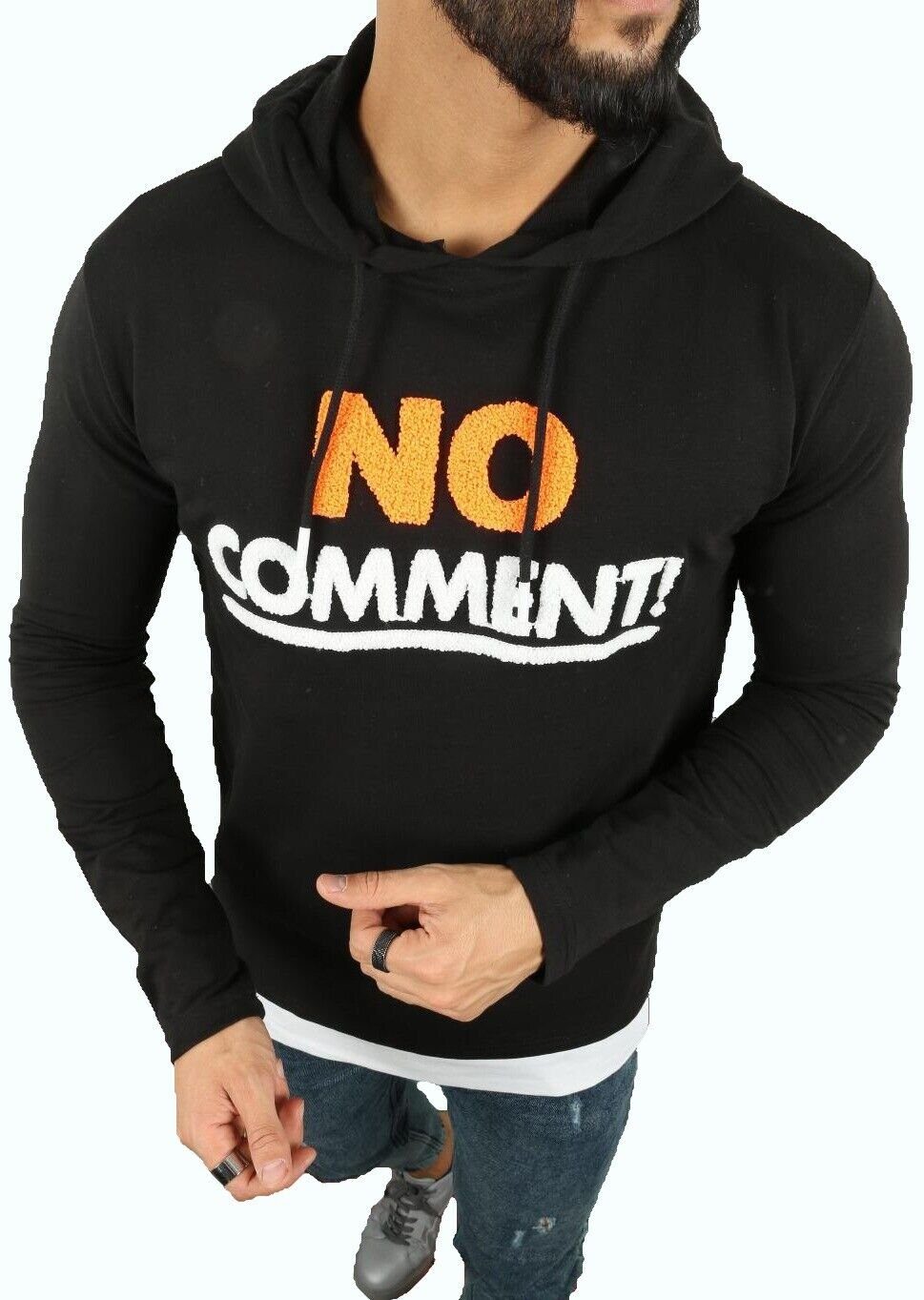 Megaman Jeans Hoodie Herren Hoodie Sweatshirt, Kapuzenpullover hohe Qualität mit Kapuze