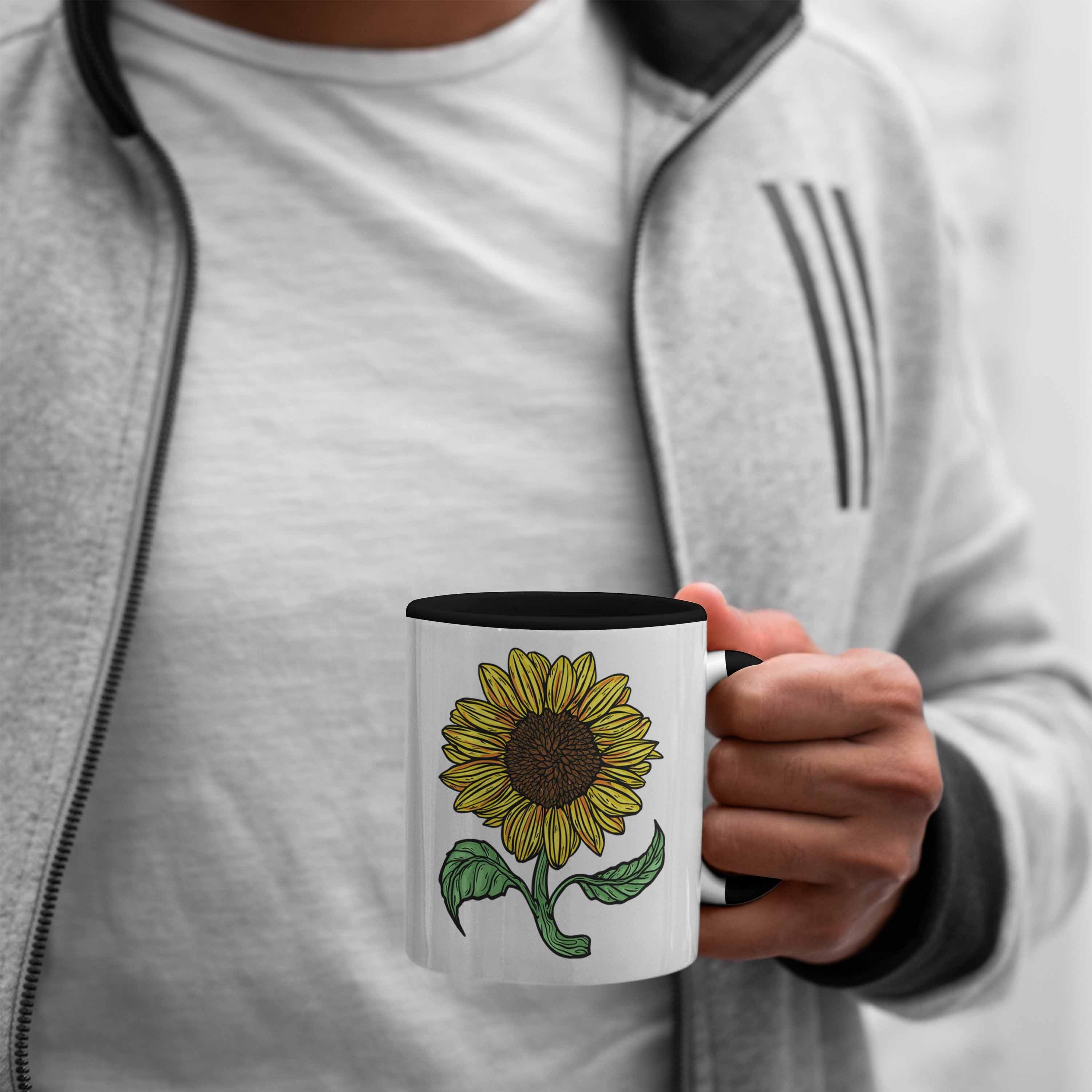 Geschenk Sonnenblumenliebhaber Sonnenblume für Tasse Trendation Tasse Lustige Schwarz