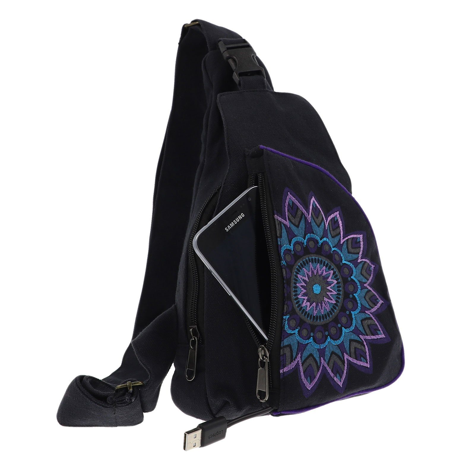 KUNST UND MAGIE Schultertasche Hippie Bodybag Schultertasche Slingbag Rucks günstig online kaufen