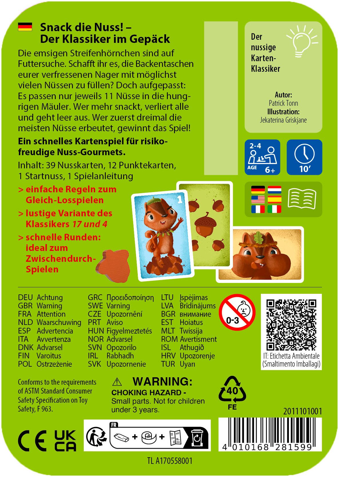 Haba Spiel Snack die Nuss!, Mitbringspiel, Made in Germany