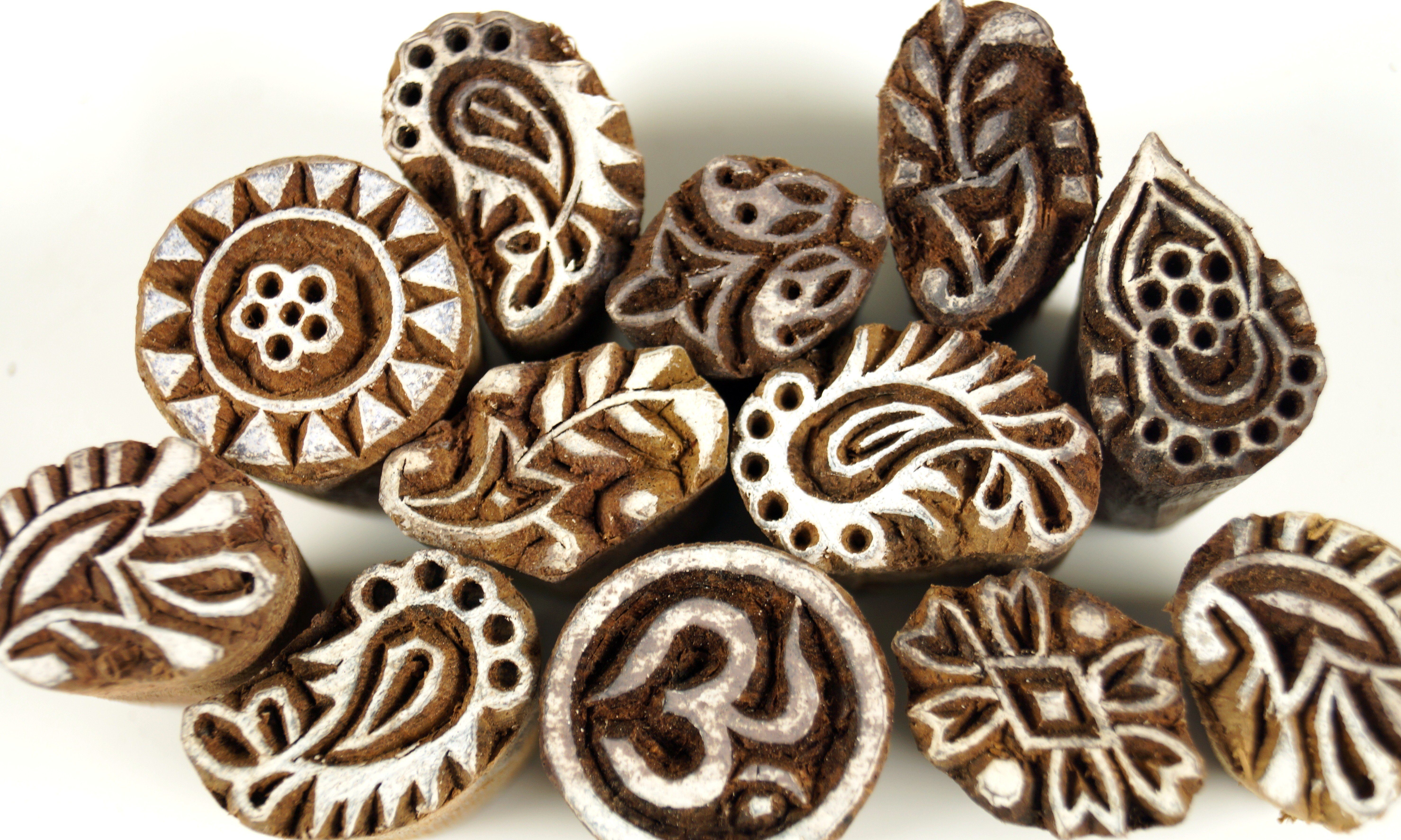 Guru-Shop Stempel Indischer Textilstempel, Holz..