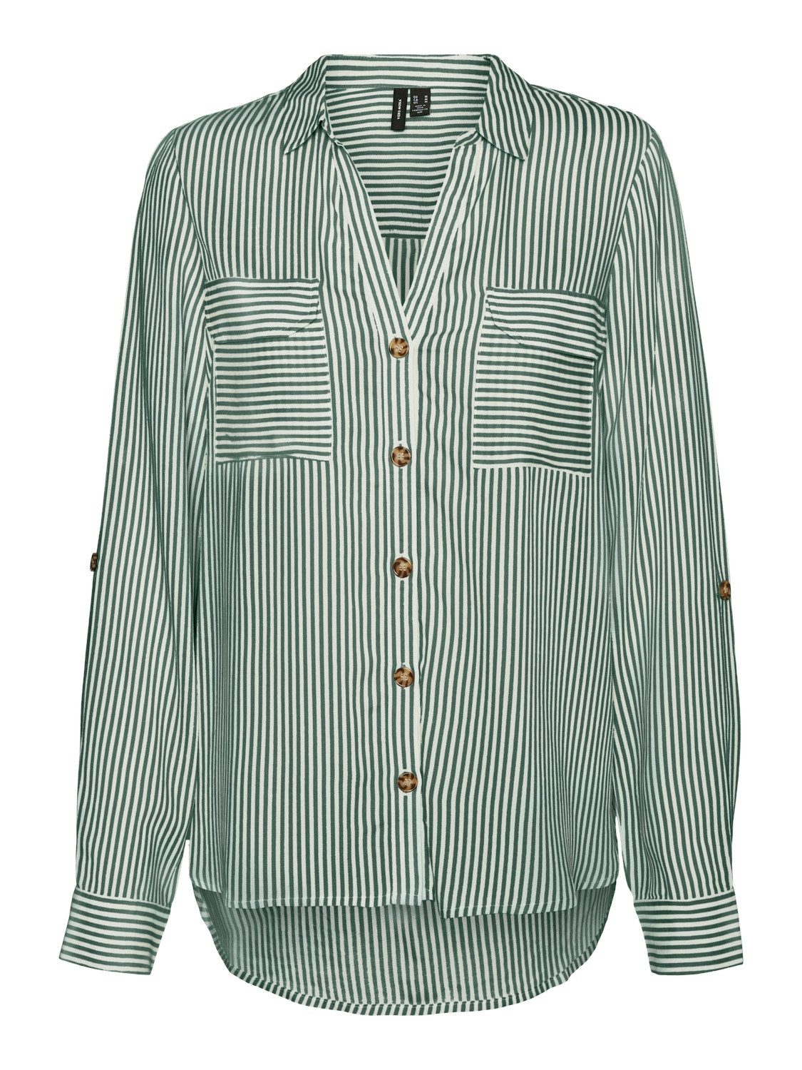 Vero Moda Blusenshirt Legeres Blusen mit Brusttaschen Krempelärmel VMBUMPY günstig online kaufen