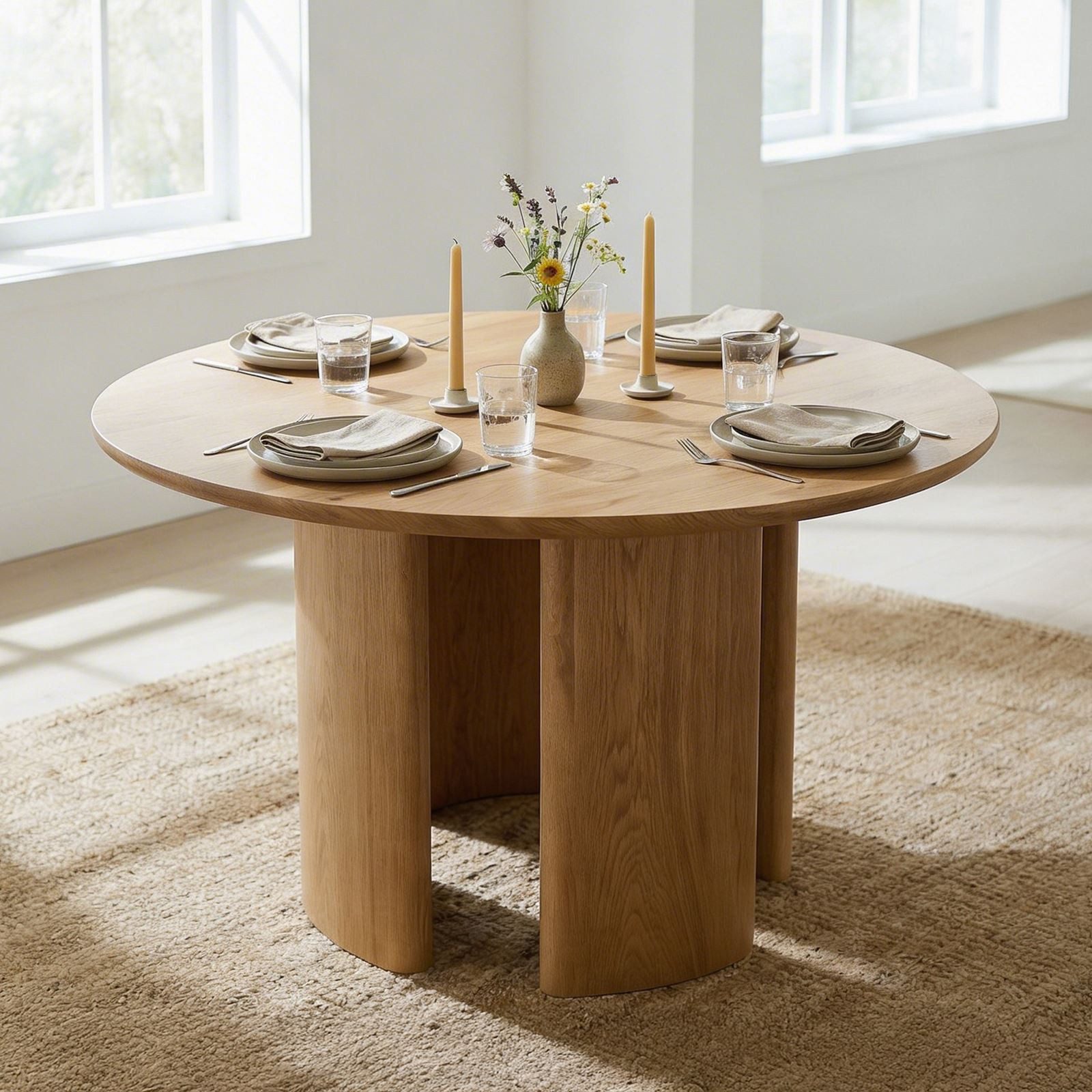 IDIMEX Esstisch ARVIKA, Esszimmertisch rund 120 cm mit robustem Gestell Eiche Finish