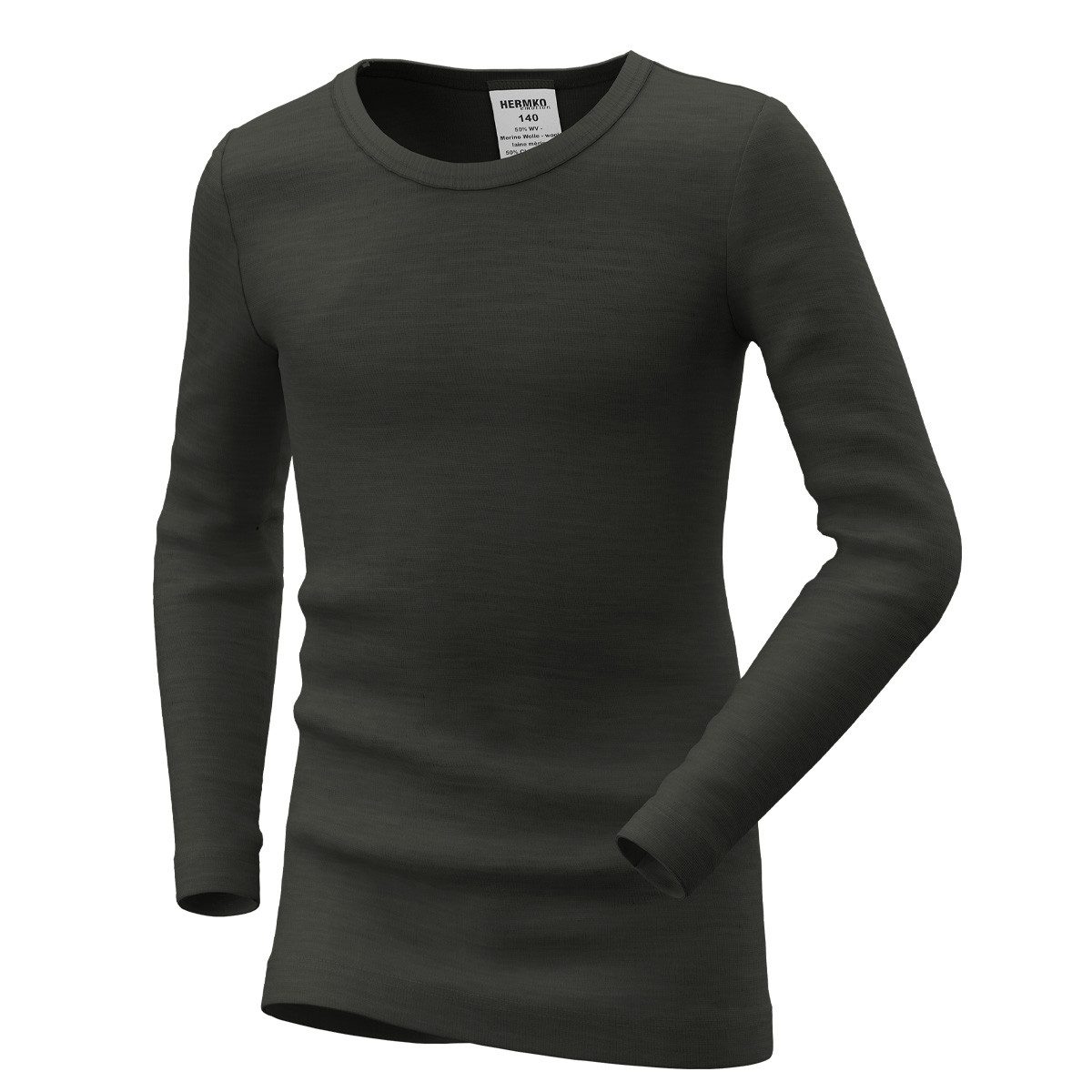 HERMKO Longsleeve 40283 Kinder langarm Shirt Rundhals Merinwolle/Tencel longsleeve