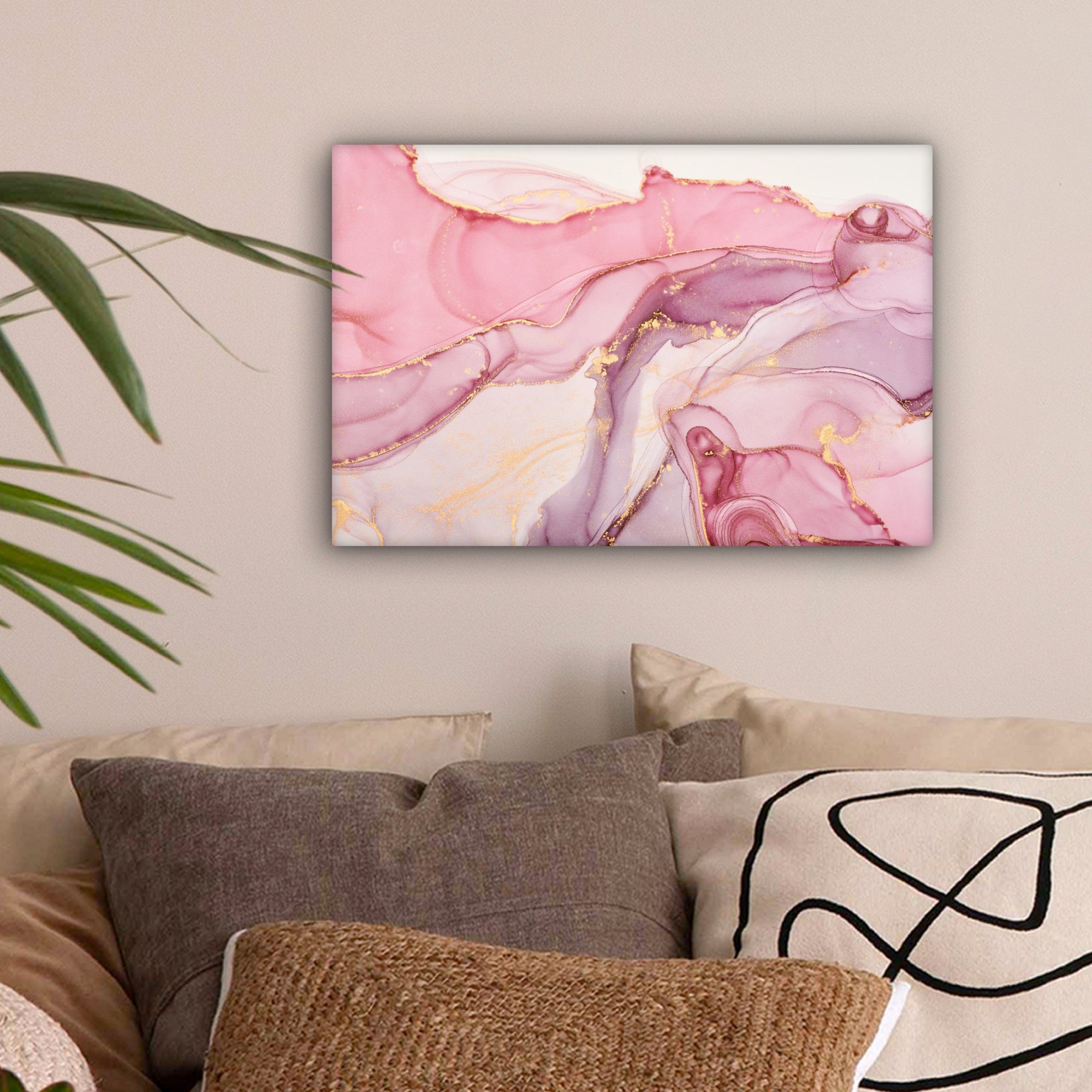 OneMillionCanvasses® Leinwandbild Gold - Marmor - Rosa, Fotodruck (1 St), L günstig online kaufen