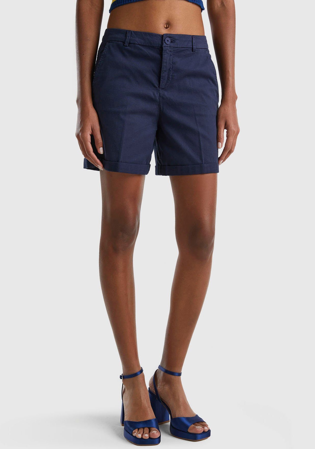 Bermudas United Saum Benetton kleinem Umschlag mittelblau mit am Colors of