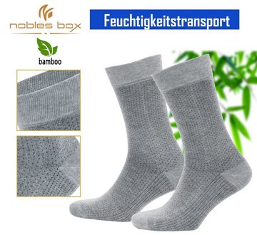 NoblesBox Socken Damen und Herrensocken (Box, 4-Paar) Arbeitssocken, Bambussocken