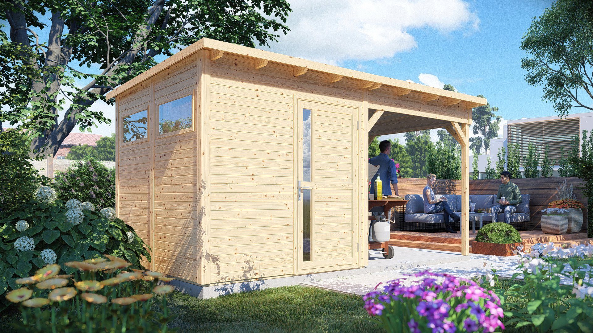 BERTILO Gartenhaus Pentus 2, BxT: 468x265 cm, (Set)