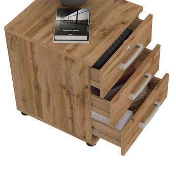 CARO-Möbel Rollcontainer TORONTO, Büroschrank Aktenschrank mit 3 Schubladen