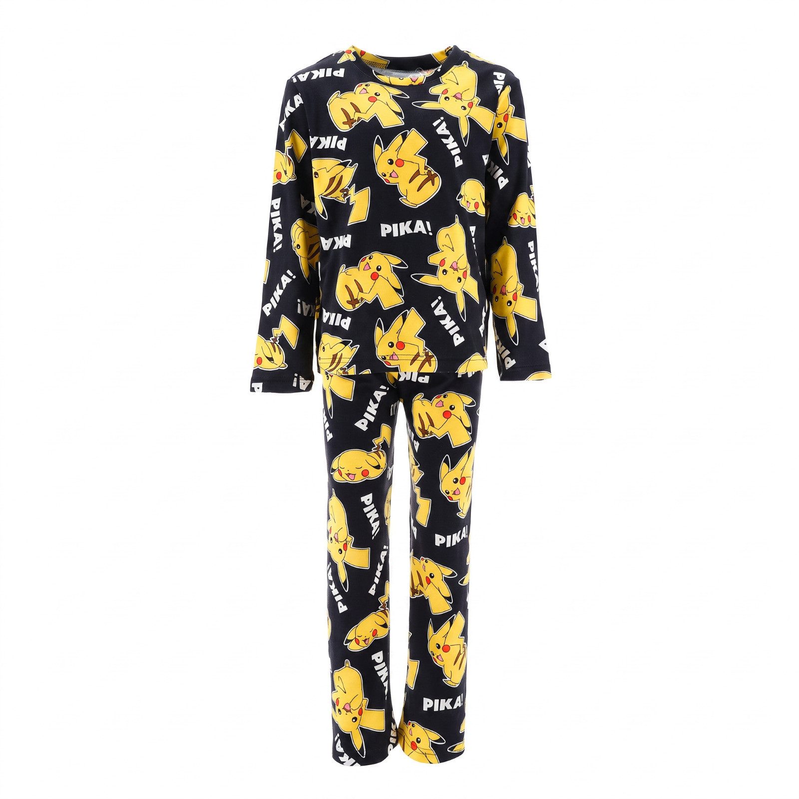 POKÉMON Schlafanzug Pokemon Pikachu Kinder Jungen langarm Pyjama Schlafanzug Shirt Hose Gr. 104 bis 140