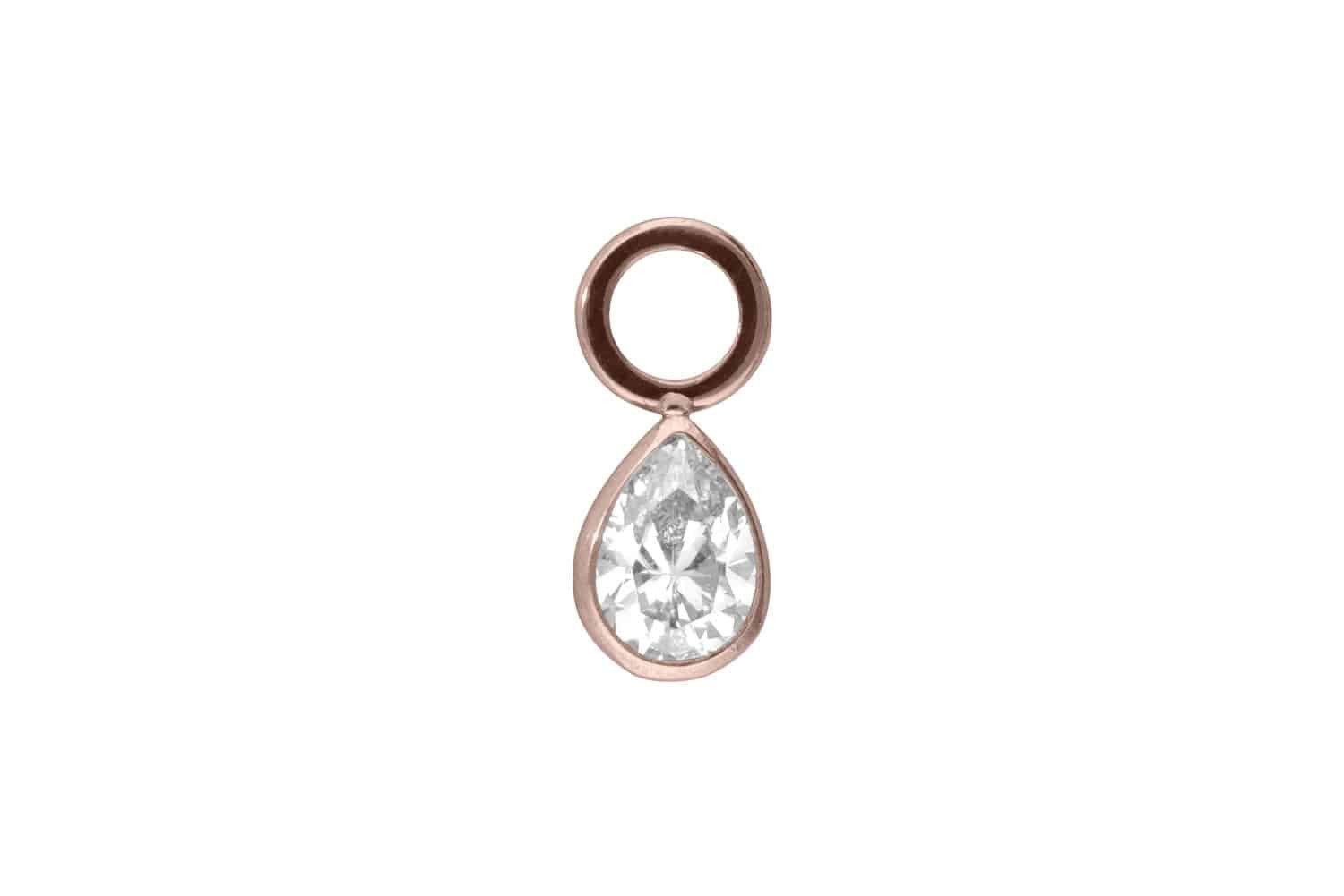 Piercing-Set Titan Anhänger für Clicker KRISTALLTROPFEN
