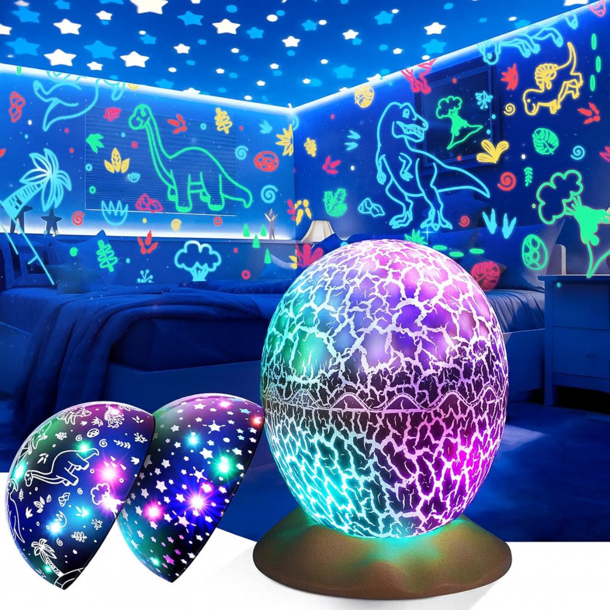 COFI 1453 LED Nachttischlampe Dinosaurier Ei Nachtlicht mit Sternenhimmel P günstig online kaufen