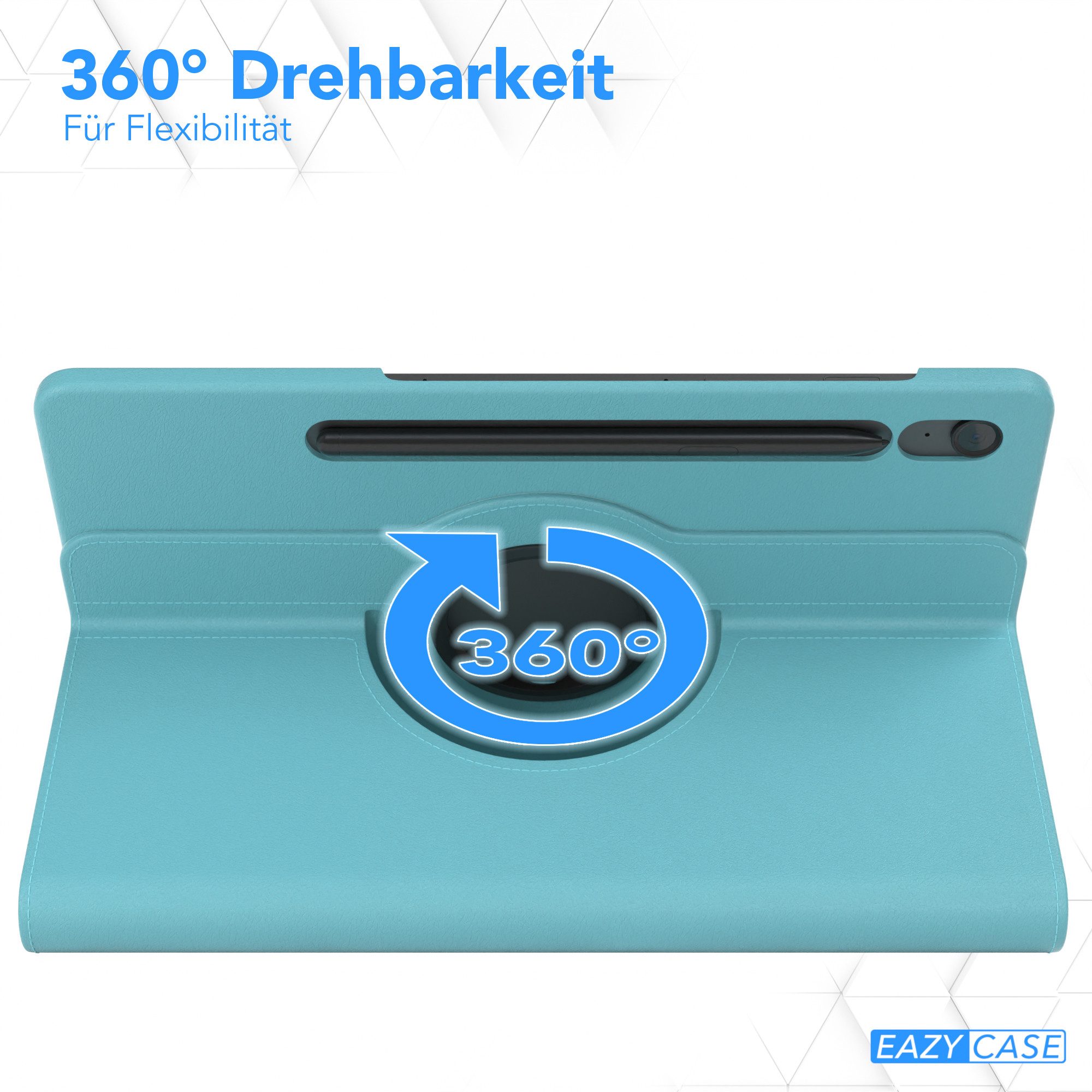 EAZY CASE Tablet-Hülle Rotation Case für Galaxy Tab S10 FE 10,9 Zoll, Schutzasche für Tablets Flipcase Hülle Kratzschutz Displayschutz Blau – Bild 3 von 5