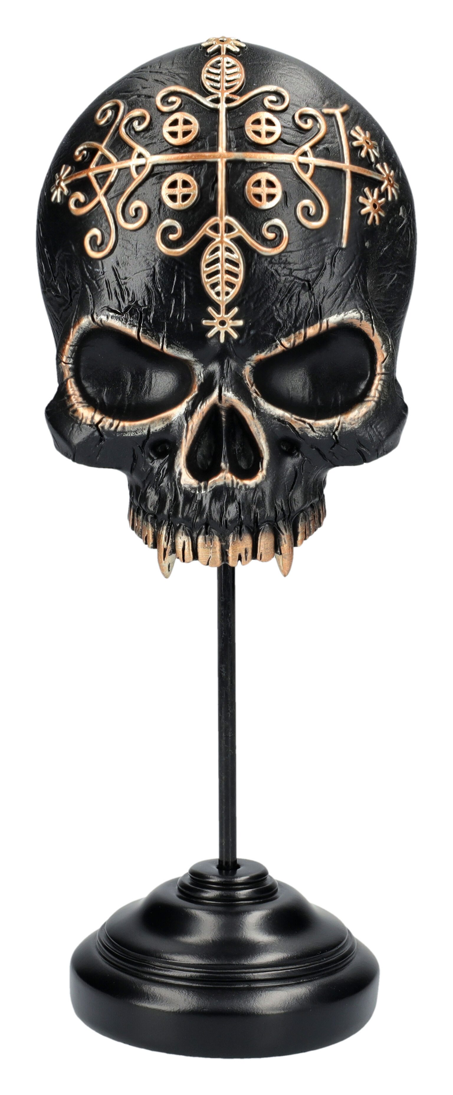 Figuren Shop GmbH Wanddekoobjekt Totenkopf Figur – Voodoo Schädel Wandrelief Alchemy England 25 cm