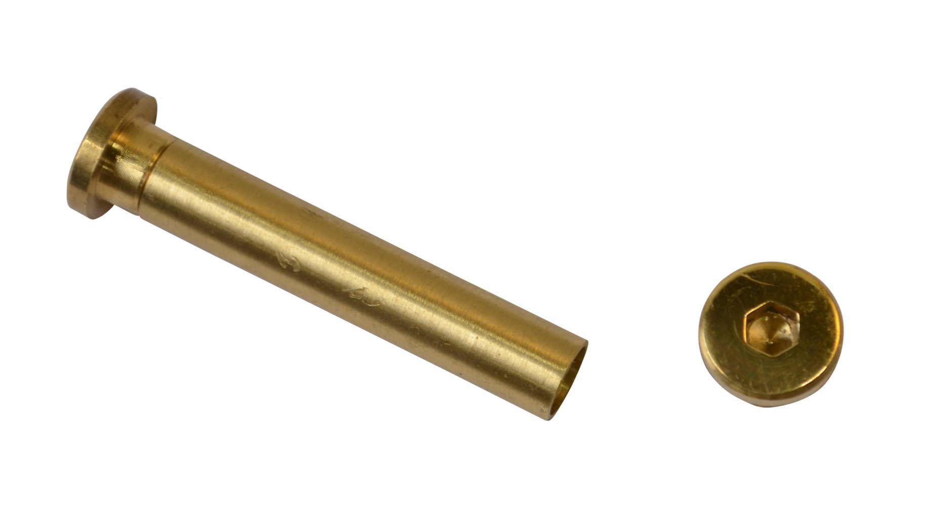 Kai Wiechmann Schraube Ersatzteile Teakmöbel Hülsenschraube 70 mm als Qualitätsschraube, (1 St), massive 3-teilige Messingschraube für Gartenmöbel