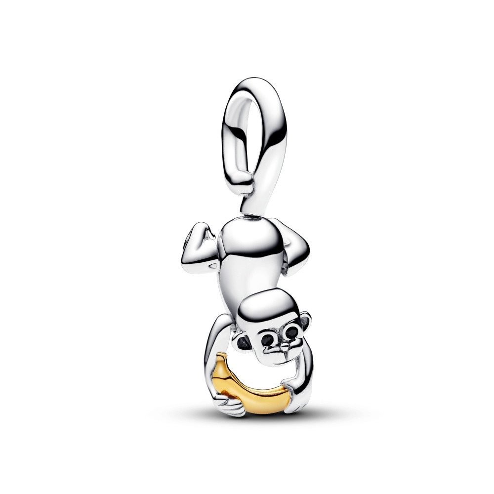 Charm-Einhänger Pandora Moments Charm Anhänger Zweifarbiger beweglicher Affe 763343C01