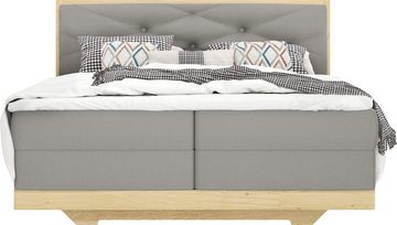 Home affaire Boxspringbett Lorden, aus massiver Eiche, mit Wendematratze und inkl. Topper