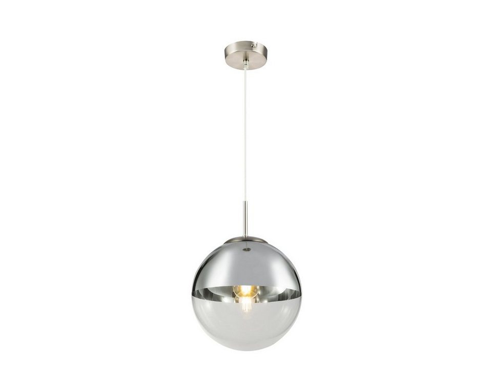 meineWunschleuchte LED Pendelleuchte, LED wechselbar, warmweiß,  ausgefallene Glas-kugel hängend für über-n Esstisch & Kochinsel, Ø25cm