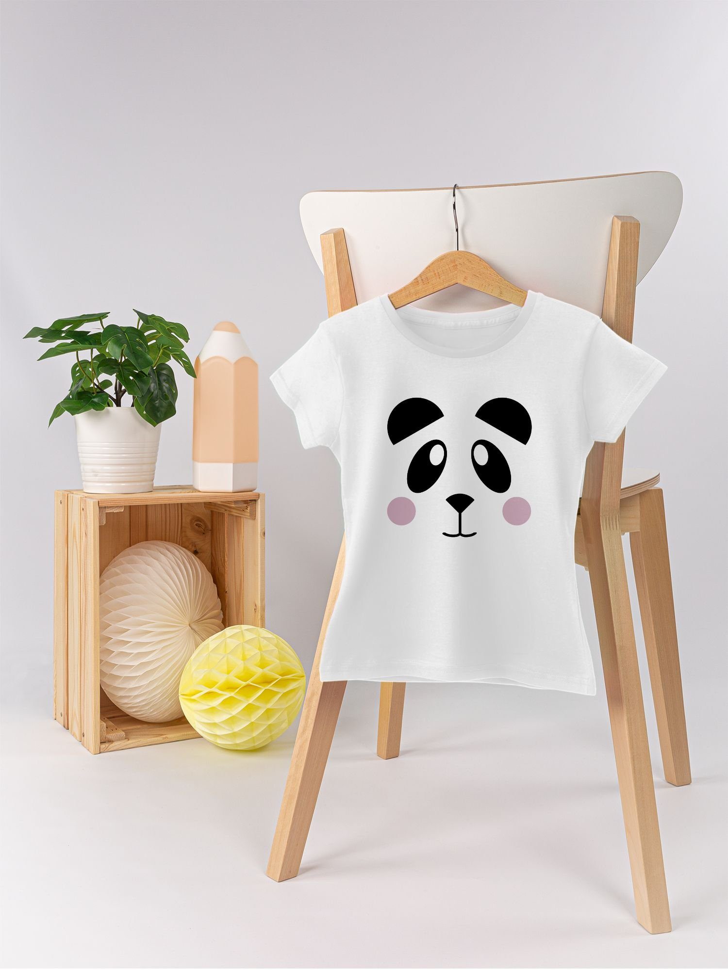 Print Panda Animal süß Shirtracer 1 Shirt T-Shirt Weiß Tiermotiv