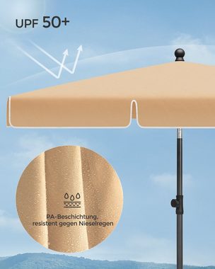 SONGMICS Sonnenschirm, LxB: 180,00x125,00 cm, Balkonschirm, UPF 50+, Aufbewahrungstasche, ohne Ständer