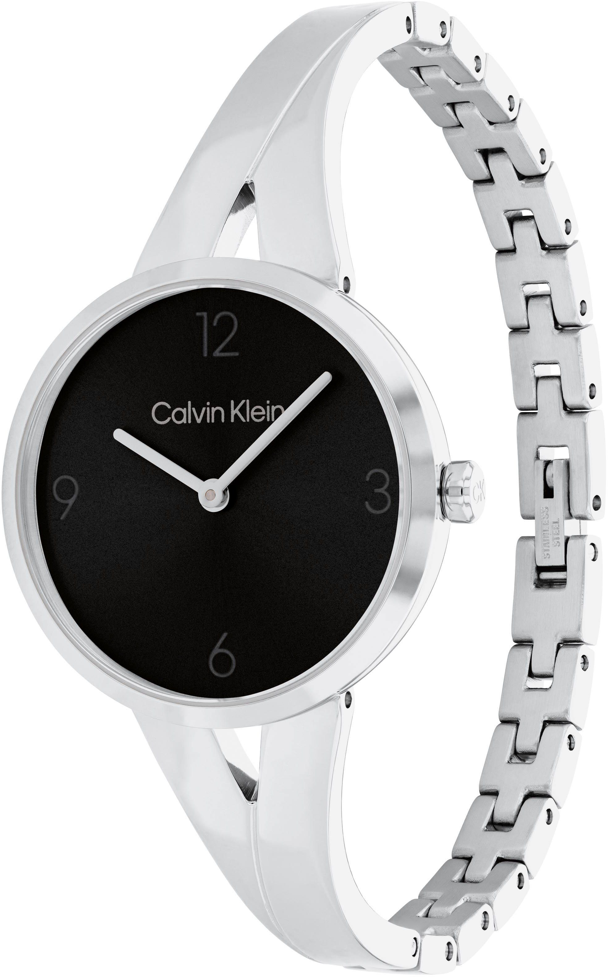 Calvin Klein Quarzuhr SCULPTURAL 25100026, Armbanduhr, Damenuhr, Mineralgla günstig online kaufen