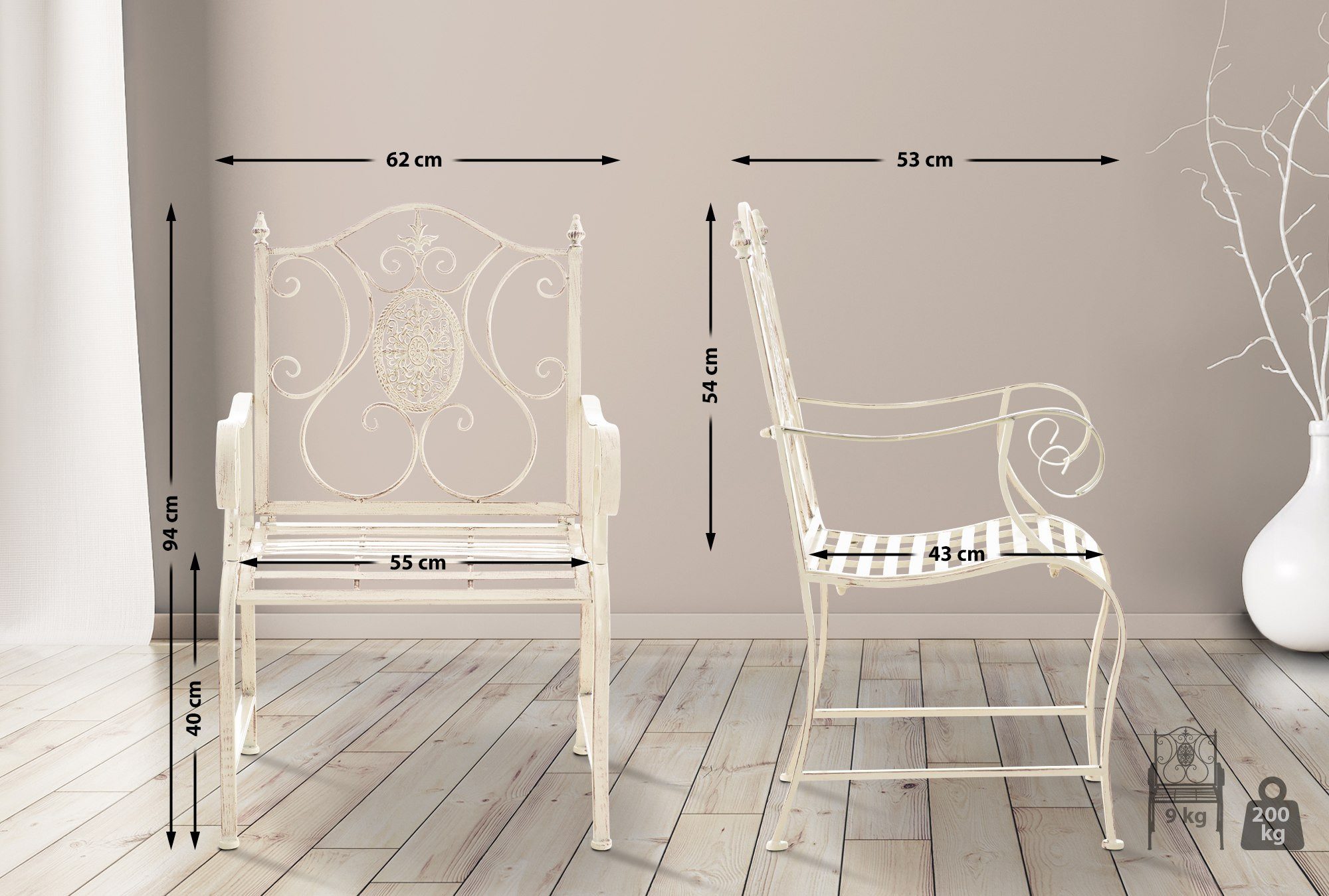 CLP Gartenstuhl Punjab (2er Set), lackiertes günstig online kaufen