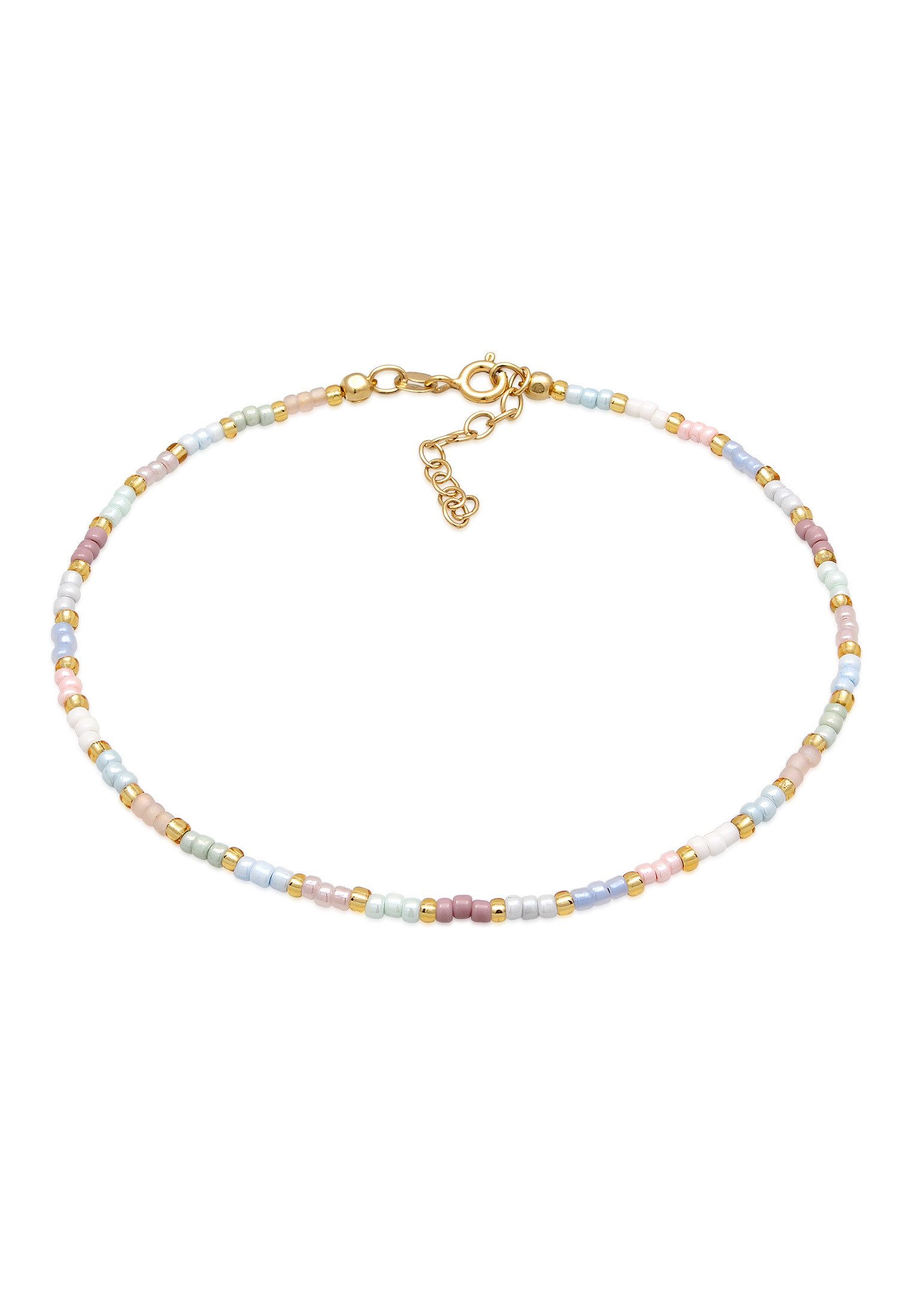 Elli Fußkette Glasperlen Pastell Sommeraccessoire 925 günstig online kaufen