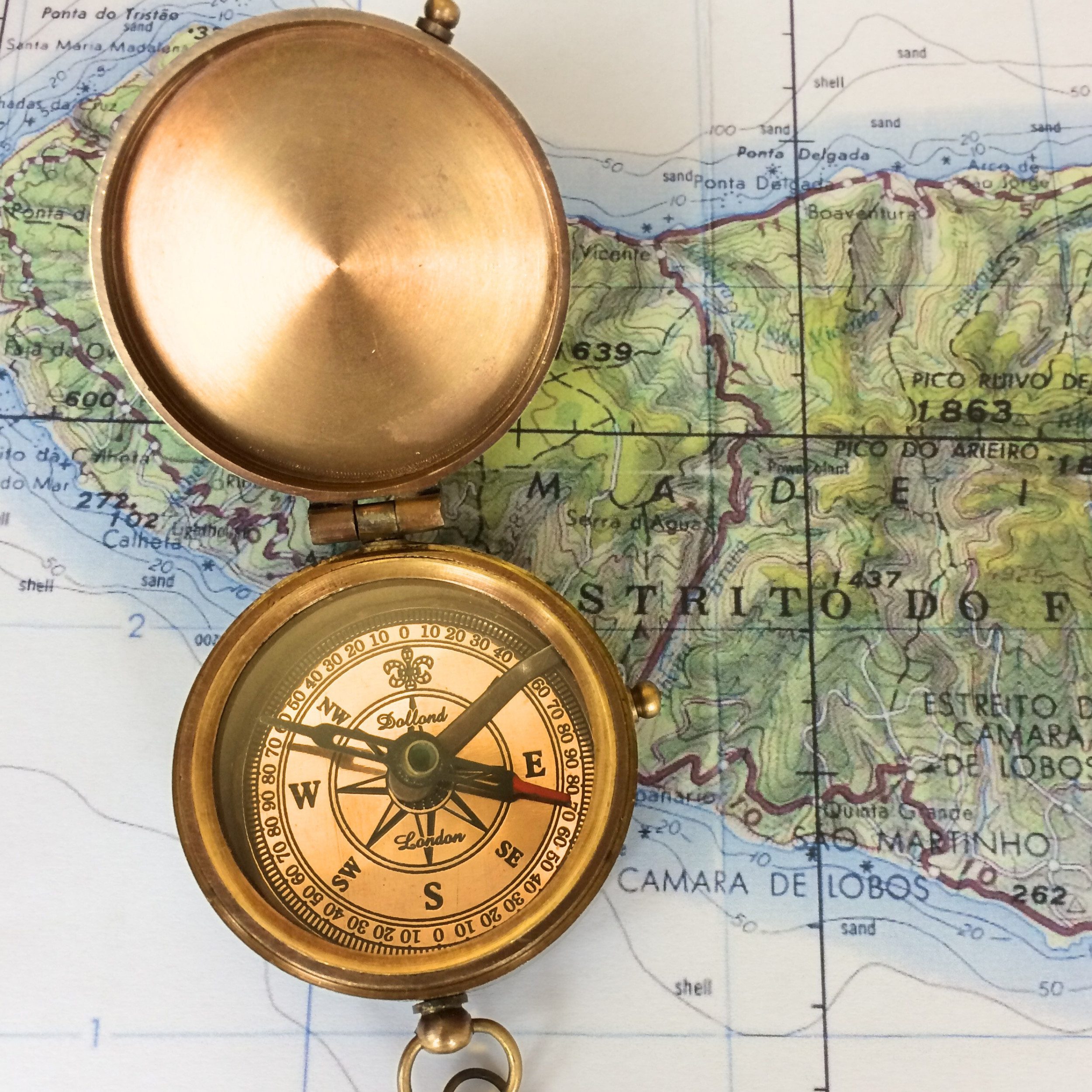Lasernauten Kompass Kompass Vintage Optik mit Gravur auf dem Deckel verschiedene Motive, Kompass aus Messing in Vintage Optik