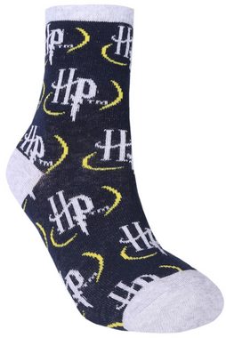 Sarcia.eu Haussocken 2x grau-dunkelblaue Socken Harry Potter 27/30 EU
